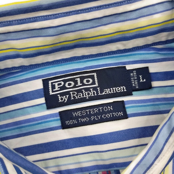 Ralph Lauren Westerton Shirt Pastel Striped Size L - Picture 3 of 8